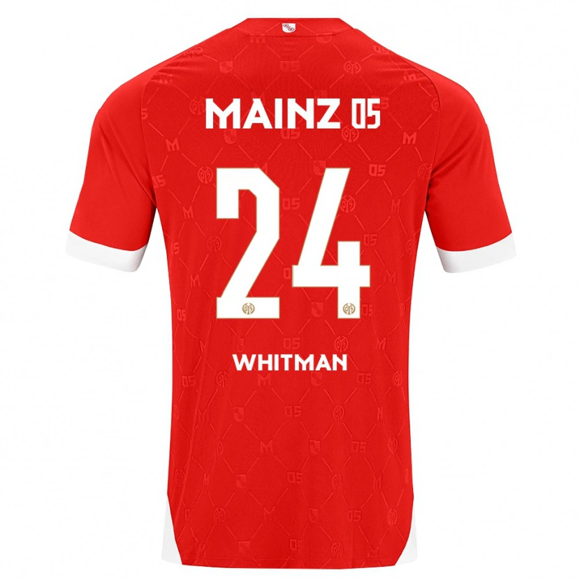 Danxen Uomo Maglia Katherine Whitman #24 Rosso Bianco Kit Gara Home 2026/27 Maglietta