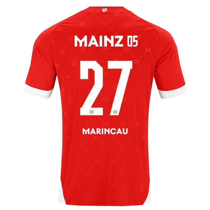 Danxen Uomo Maglia Emanuel Marincău #27 Rosso Bianco Kit Gara Home 2026/27 Maglietta