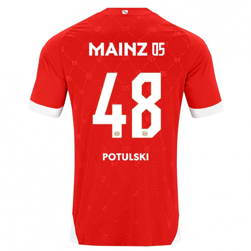 Danxen Uomo Maglia Kacper Potulski #48 Rosso Bianco Kit Gara Home 2026/27 Maglietta