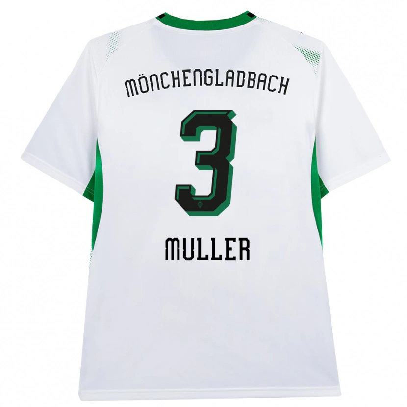 Danxen Uomo Maglia Barbara Müller #3 Bianco Nero Verde Kit Gara Home 2026/27 Maglietta