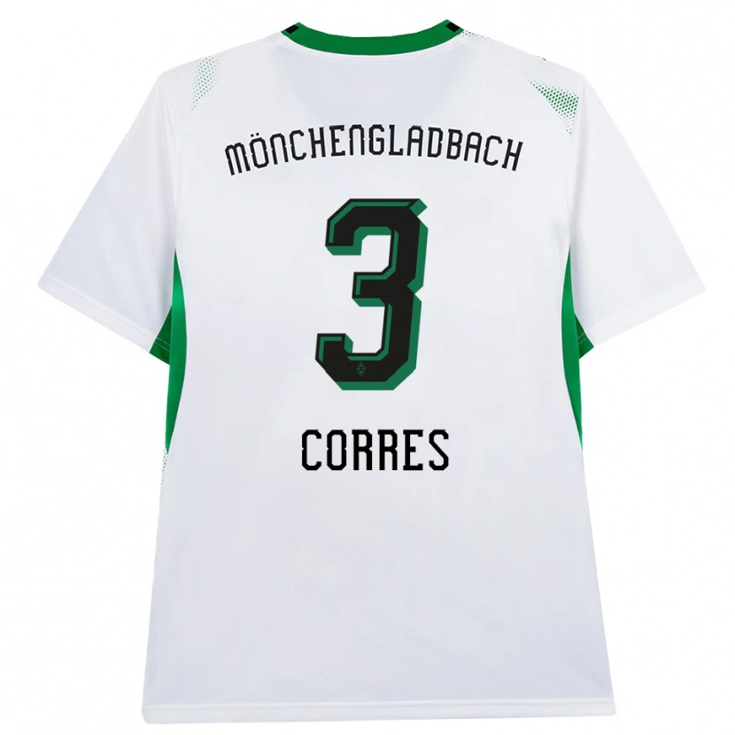 Danxen Uomo Maglia Carolin Corres #3 Bianco Nero Verde Kit Gara Home 2026/27 Maglietta