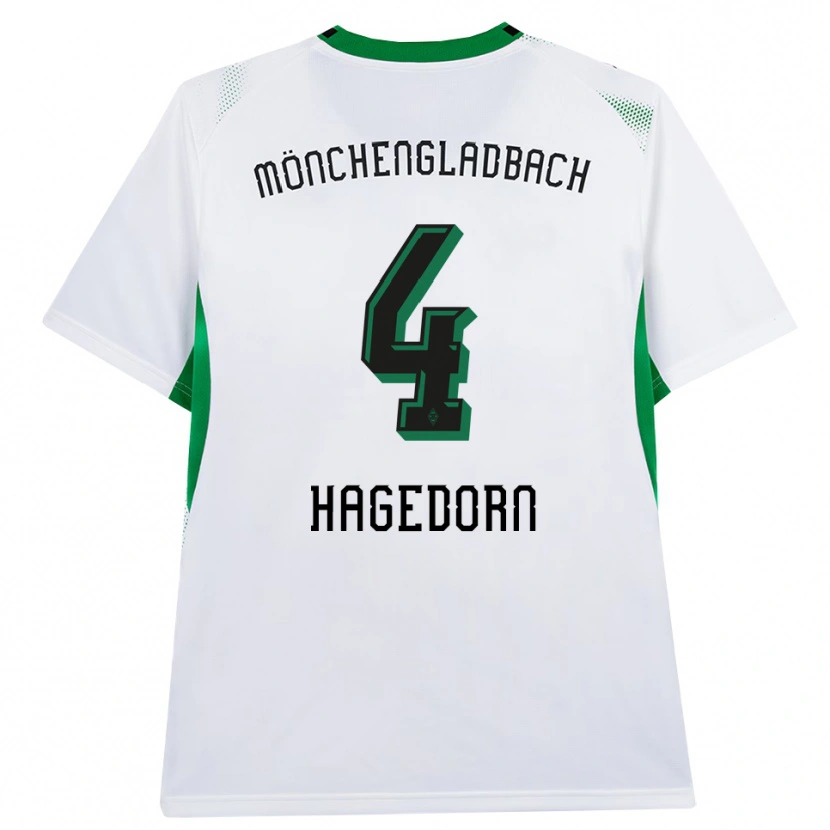 Danxen Uomo Maglia Niels Hagedorn #4 Bianco Nero Verde Kit Gara Home 2026/27 Maglietta