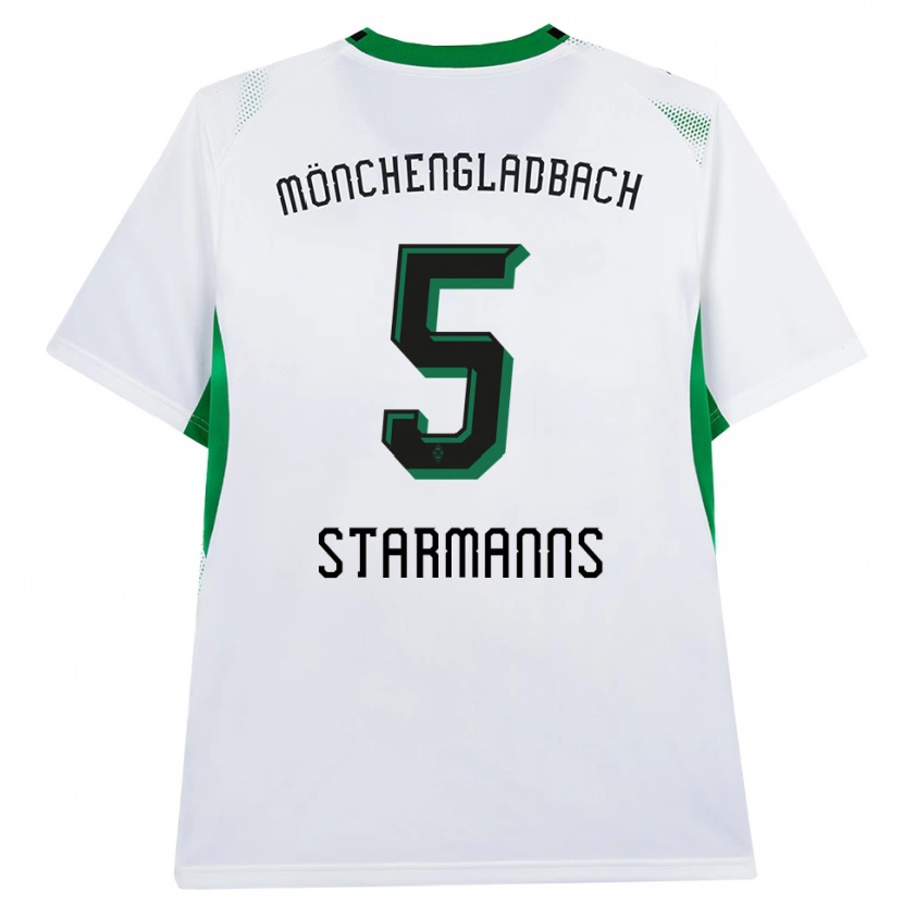 Danxen Uomo Maglia Sandra Starmanns #5 Bianco Nero Verde Kit Gara Home 2026/27 Maglietta