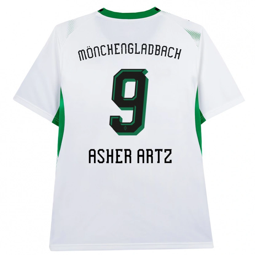 Danxen Uomo Maglia Asher Artz #9 Bianco Nero Verde Kit Gara Home 2026/27 Maglietta