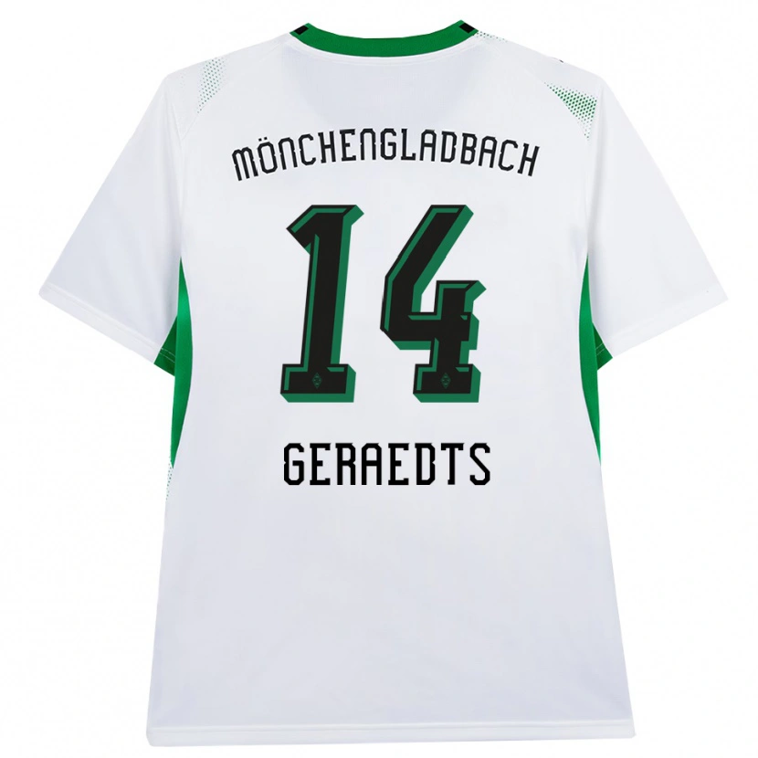 Danxen Uomo Maglia Kelsey Geraedts #14 Bianco Nero Verde Kit Gara Home 2026/27 Maglietta