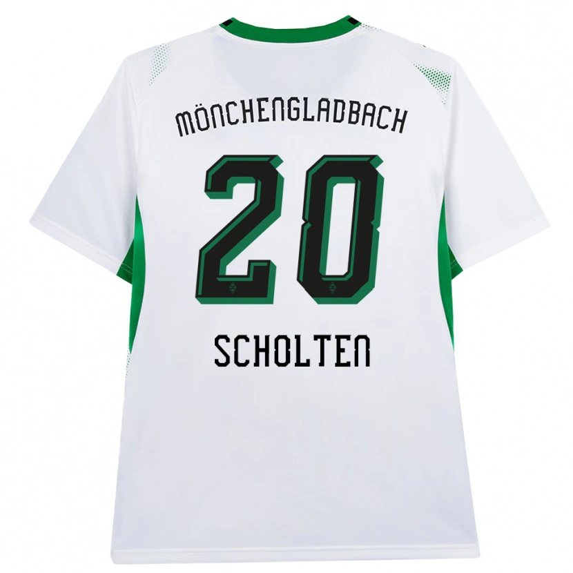 Danxen Uomo Maglia Kiki Scholten #20 Bianco Nero Verde Kit Gara Home 2026/27 Maglietta