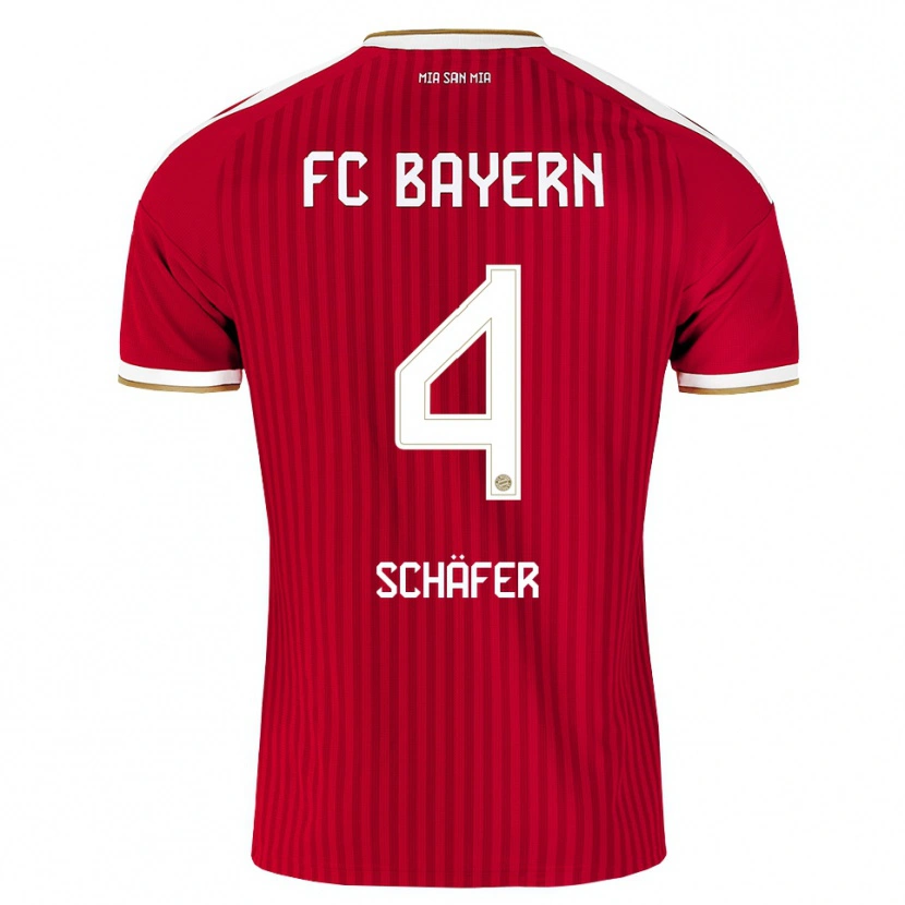 Danxen Uomo Maglia Luis Schäfer #4 Rosso Bianco Blu Kit Gara Home 2026/27 Maglietta