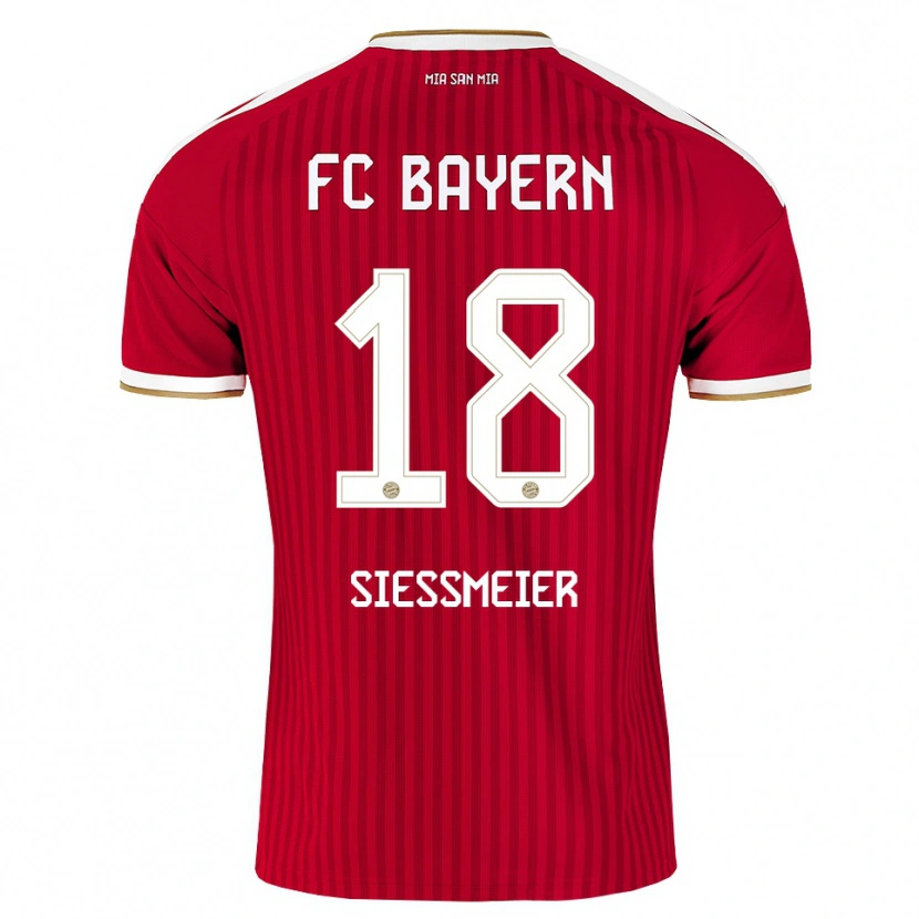 Danxen Uomo Maglia Maximilian Sießmeier #18 Rosso Bianco Blu Kit Gara Home 2026/27 Maglietta