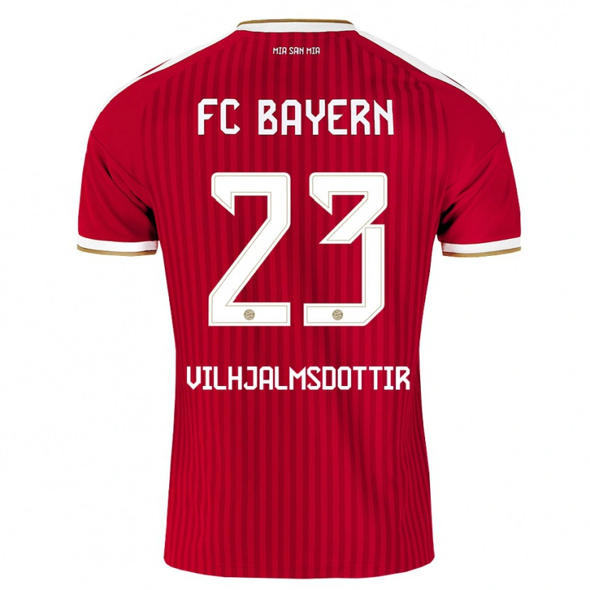 Danxen Uomo Maglia Karolina Lea Vilhjalmsdottir #23 Rosso Bianco Blu Kit Gara Home 2026/27 Maglietta