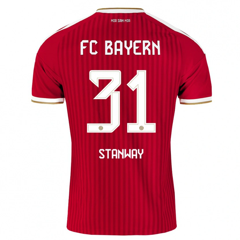 Danxen Uomo Maglia Georgia Stanway #31 Rosso Bianco Blu Kit Gara Home 2026/27 Maglietta