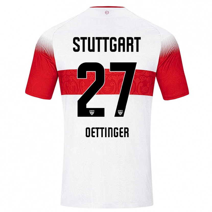Danxen Uomo Maglia Jannik Oettinger #27 Bianco Rosso Giallo Kit Gara Home 2026/27 Maglietta