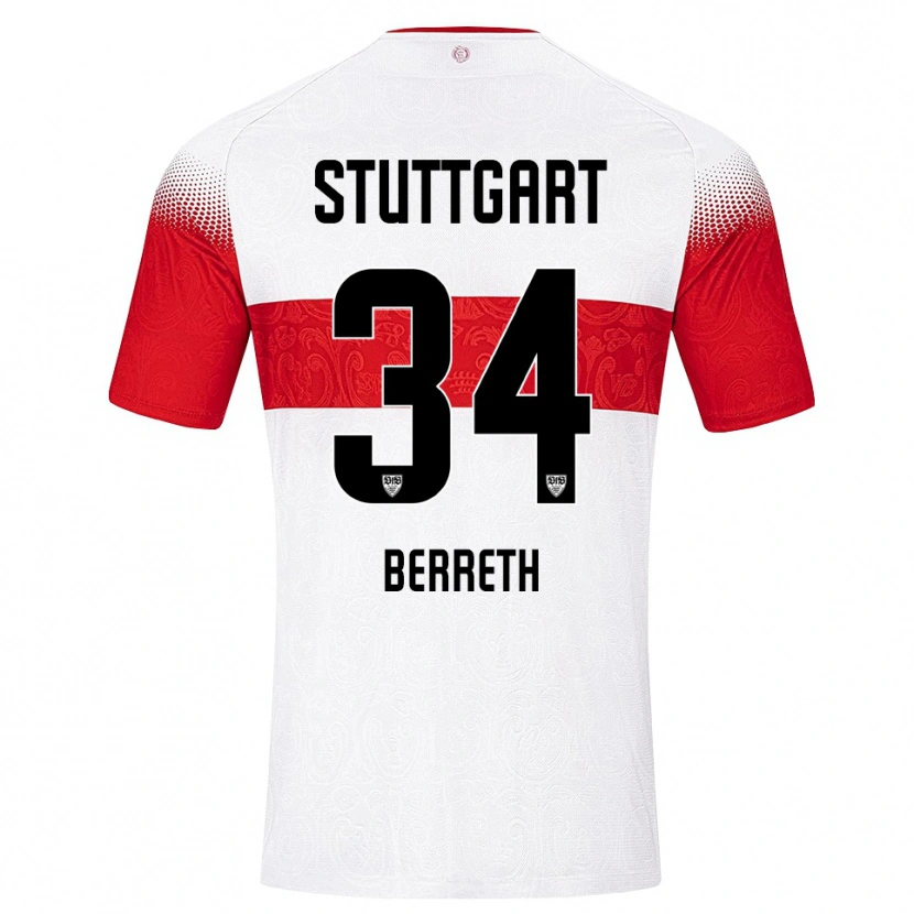 Danxen Uomo Maglia Luca Berreth #34 Bianco Rosso Giallo Kit Gara Home 2026/27 Maglietta