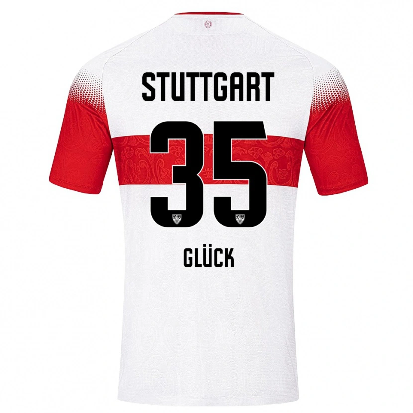 Danxen Uomo Maglia Michael Glück #35 Bianco Rosso Giallo Kit Gara Home 2026/27 Maglietta