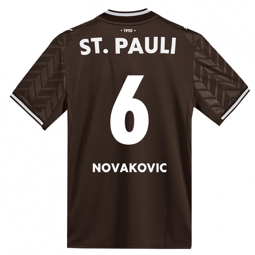 Danxen Uomo Maglia Milivoje Novakovic #6 Caffè Bianco Kit Gara Home 2026/27 Maglietta