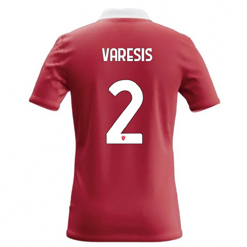 Danxen Uomo Maglia Konstantinos Varesis #2 Rosso Bianco Kit Gara Home 2026/27 Maglietta