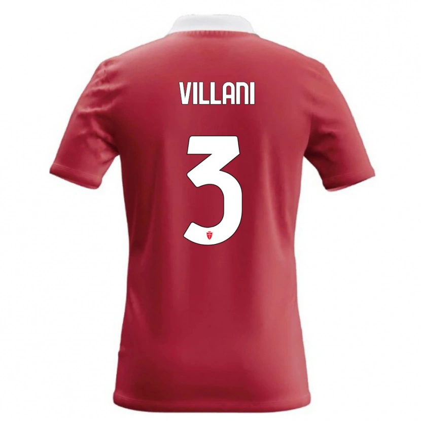 Danxen Uomo Maglia Matteo Villani #3 Rosso Bianco Kit Gara Home 2026/27 Maglietta