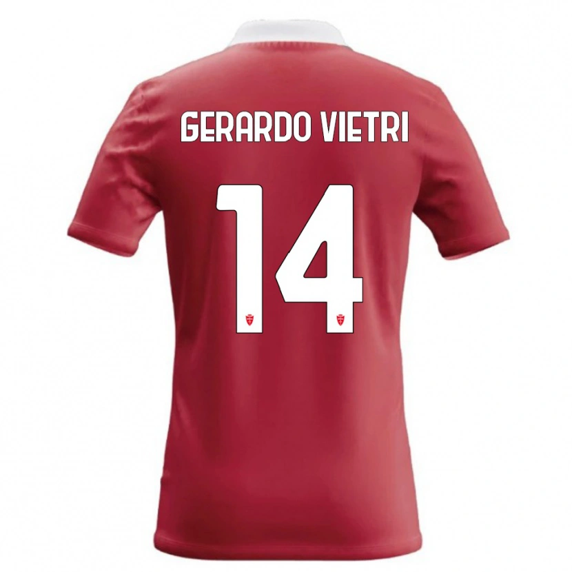 Danxen Uomo Maglia Alessandro Gerardo Vietri #14 Rosso Bianco Kit Gara Home 2026/27 Maglietta