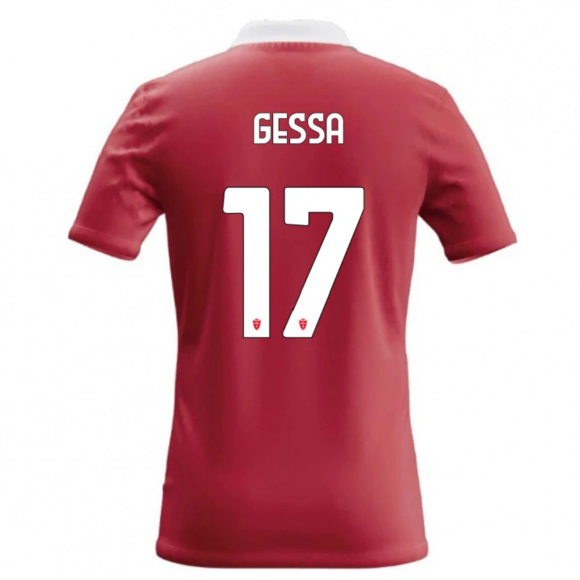 Danxen Uomo Maglia Francesco Gessa #17 Rosso Bianco Kit Gara Home 2026/27 Maglietta