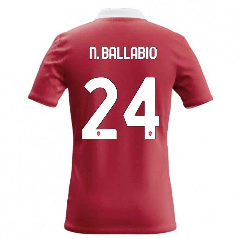 Danxen Uomo Maglia Nicolò Ballabio #24 Rosso Bianco Kit Gara Home 2026/27 Maglietta