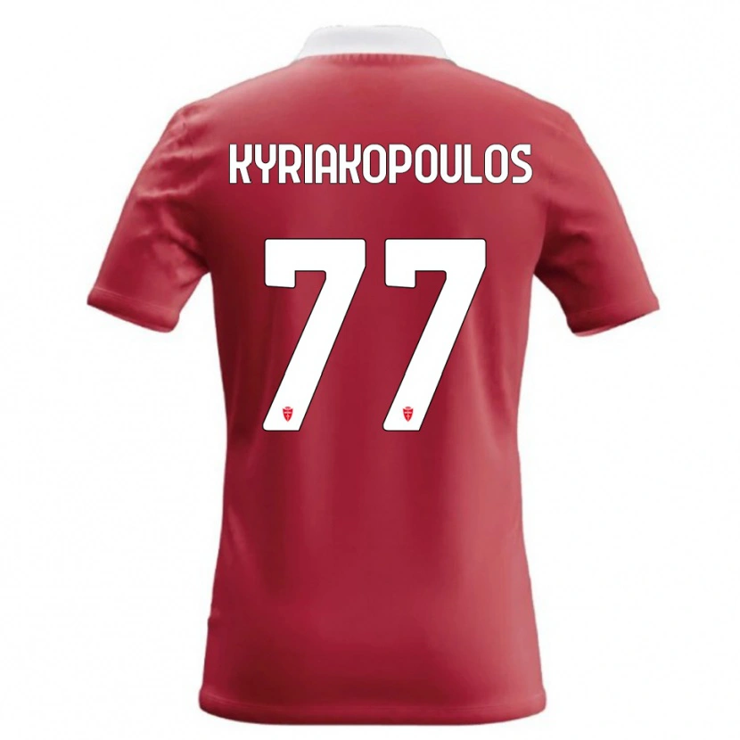 Danxen Uomo Maglia Georgios Kyriakopoulos #77 Rosso Bianco Kit Gara Home 2026/27 Maglietta