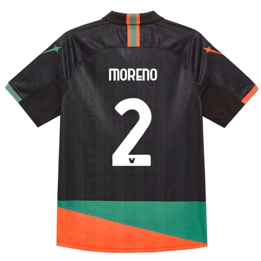 Danxen Uomo Maglia Matías Moreno #2 Nero Arancio Verde Kit Gara Home 2026/27 Maglietta
