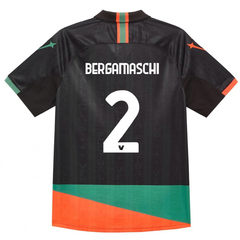 Danxen Uomo Maglia Thomas Bergamaschi #2 Nero Arancio Verde Kit Gara Home 2026/27 Maglietta