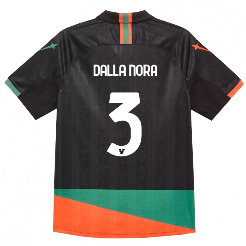 Danxen Uomo Maglia Edoardo Dalla Nora #3 Nero Arancio Verde Kit Gara Home 2026/27 Maglietta