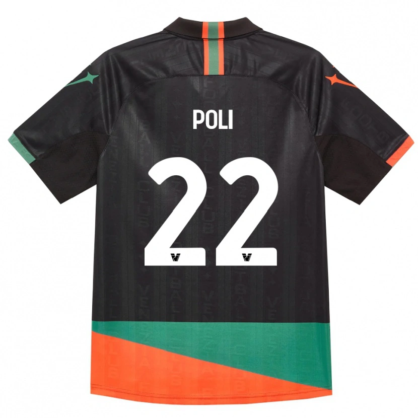 Danxen Uomo Maglia Elena Poli #22 Nero Arancio Verde Kit Gara Home 2026/27 Maglietta