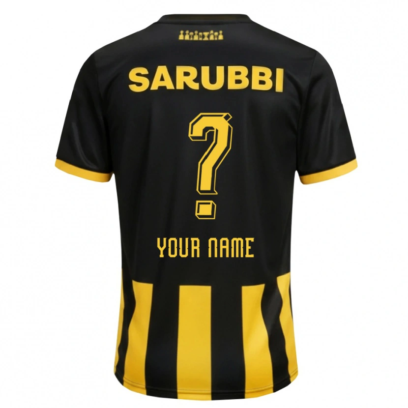 Danxen Uomo Maglia Il Tuo Nome #0 Nero Giallo Kit Gara Home 2026/27 Maglietta