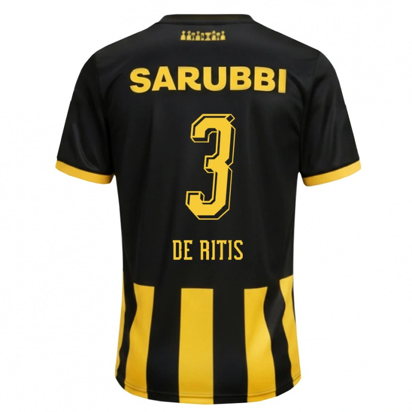 Danxen Uomo Maglia Mathías De Ritis #3 Nero Giallo Kit Gara Home 2026/27 Maglietta