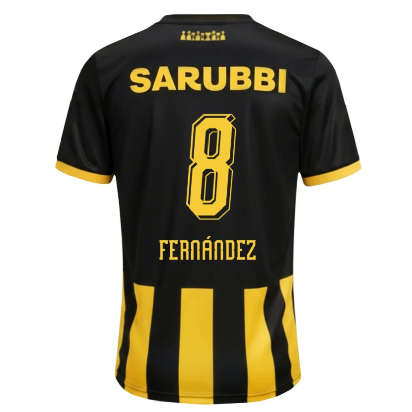 Danxen Uomo Maglia Nicolás Fernández #8 Nero Giallo Kit Gara Home 2026/27 Maglietta