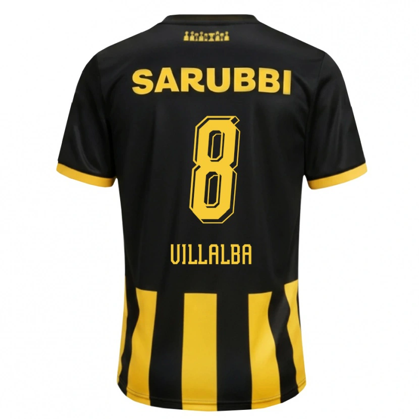 Danxen Uomo Maglia Héctor Villalba #8 Nero Giallo Kit Gara Home 2026/27 Maglietta