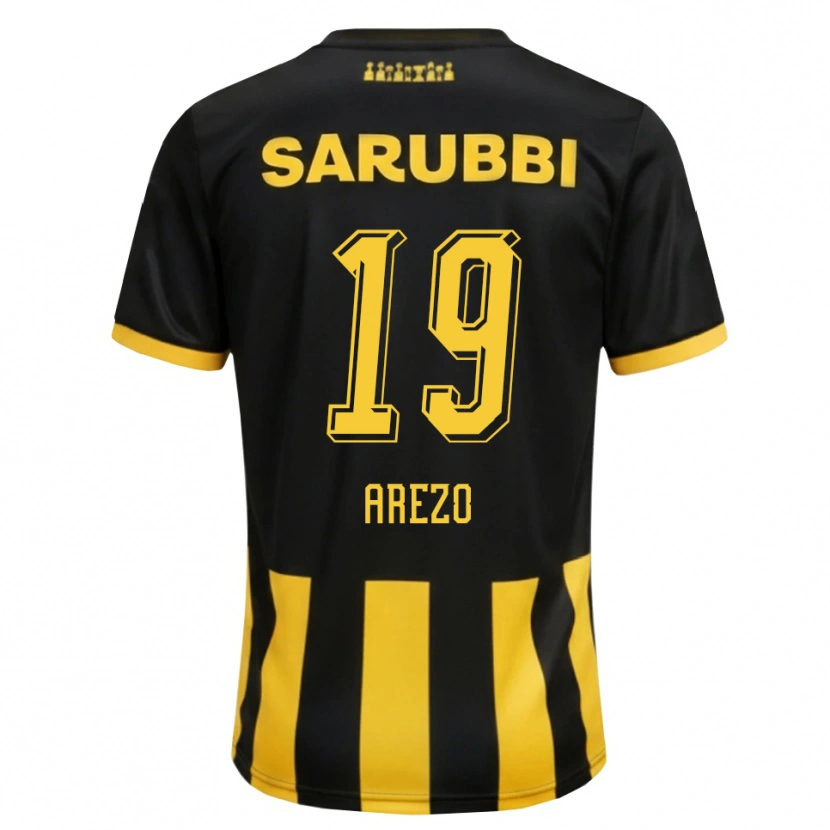 Danxen Uomo Maglia Matías Arezo #19 Nero Giallo Kit Gara Home 2026/27 Maglietta