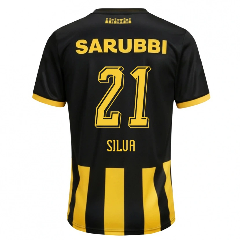 Danxen Uomo Maglia Gastón Silva #21 Nero Giallo Kit Gara Home 2026/27 Maglietta