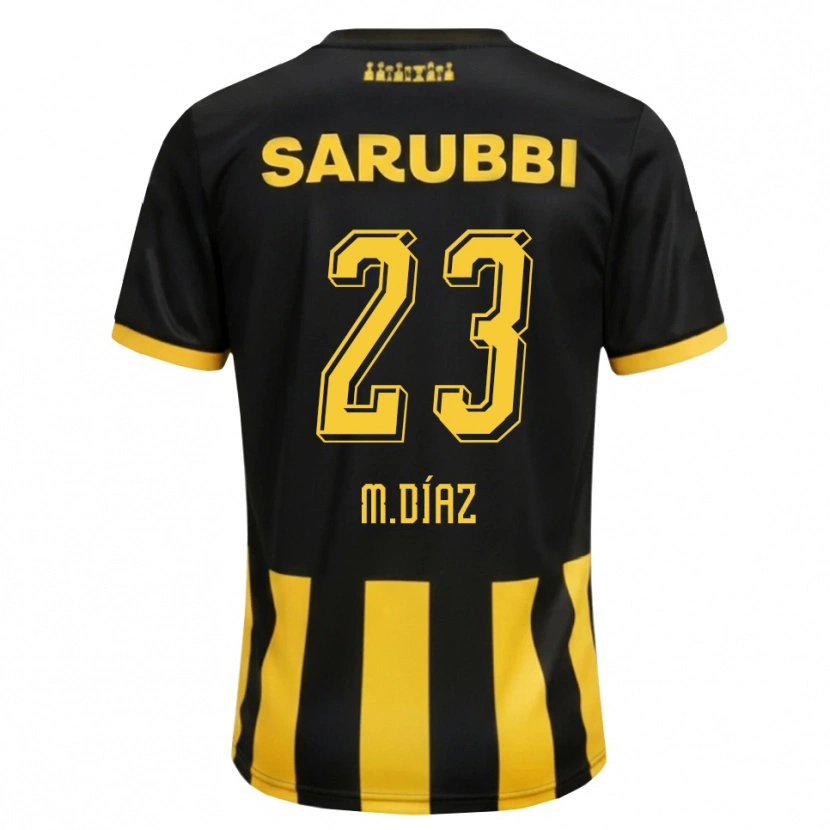 Danxen Uomo Maglia Mateo Díaz #23 Nero Giallo Kit Gara Home 2026/27 Maglietta