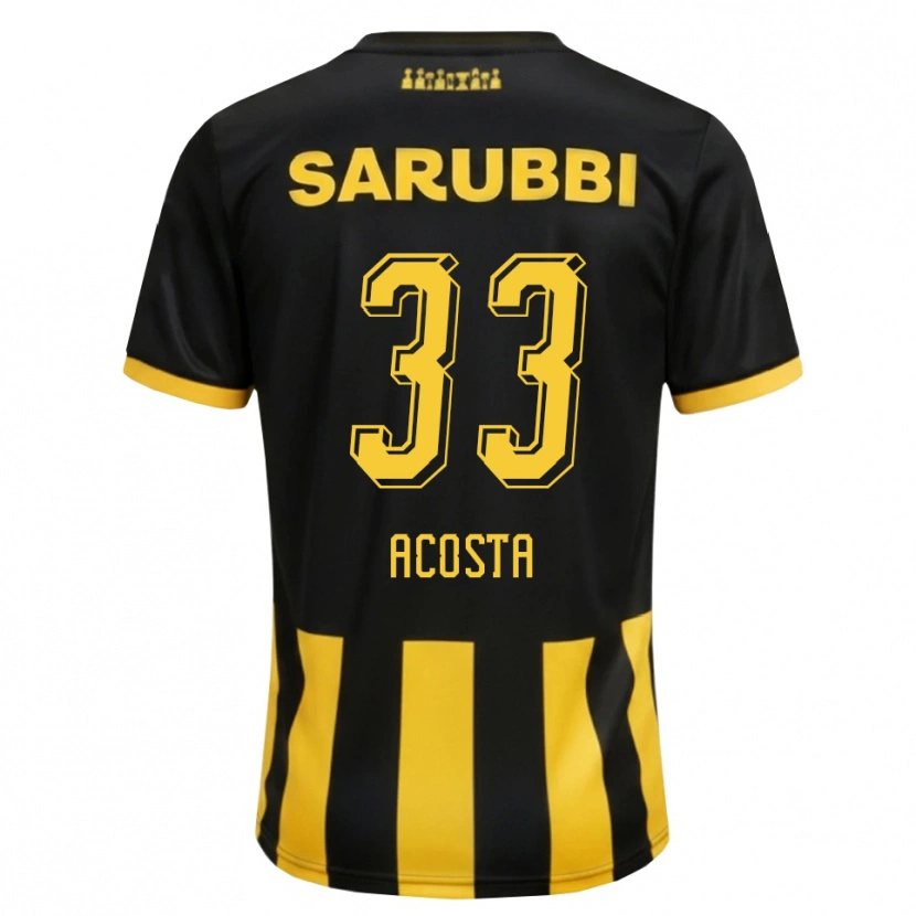 Danxen Uomo Maglia Nahuel Acosta #33 Nero Giallo Kit Gara Home 2026/27 Maglietta