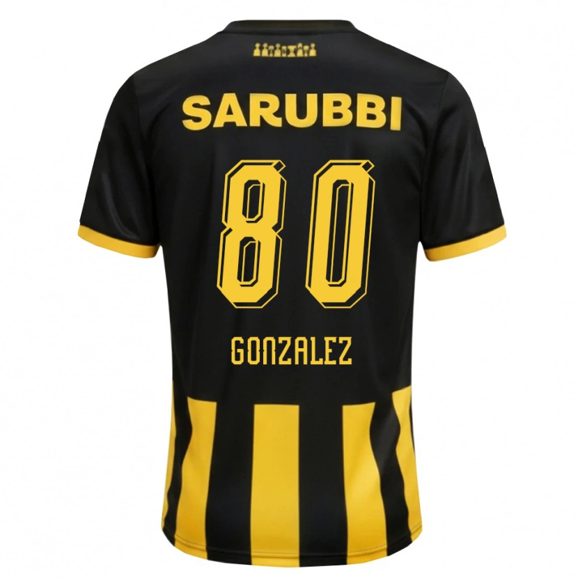 Danxen Uomo Maglia Franco González #80 Nero Giallo Kit Gara Home 2026/27 Maglietta