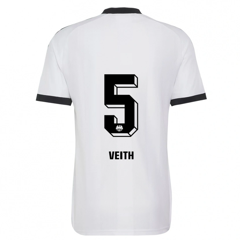 Danxen Uomo Maglia Titus Veith #5 Bianco Nero Kit Gara Away 2026/27 Maglietta