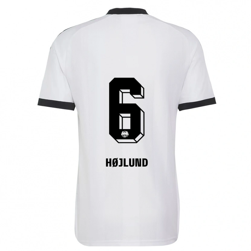 Danxen Uomo Maglia Oscar Højlund #6 Bianco Nero Kit Gara Away 2026/27 Maglietta