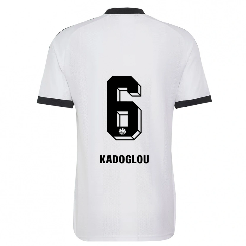 Danxen Uomo Maglia Alexandros Kadoglou #6 Bianco Nero Kit Gara Away 2026/27 Maglietta