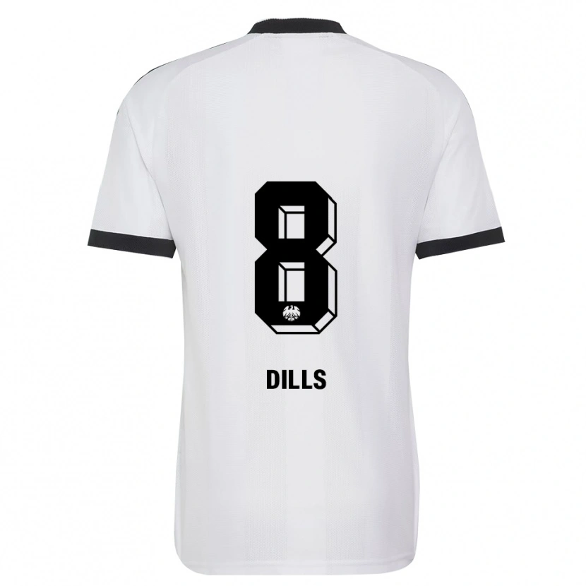 Danxen Uomo Maglia Marvin Dills #8 Bianco Nero Kit Gara Away 2026/27 Maglietta