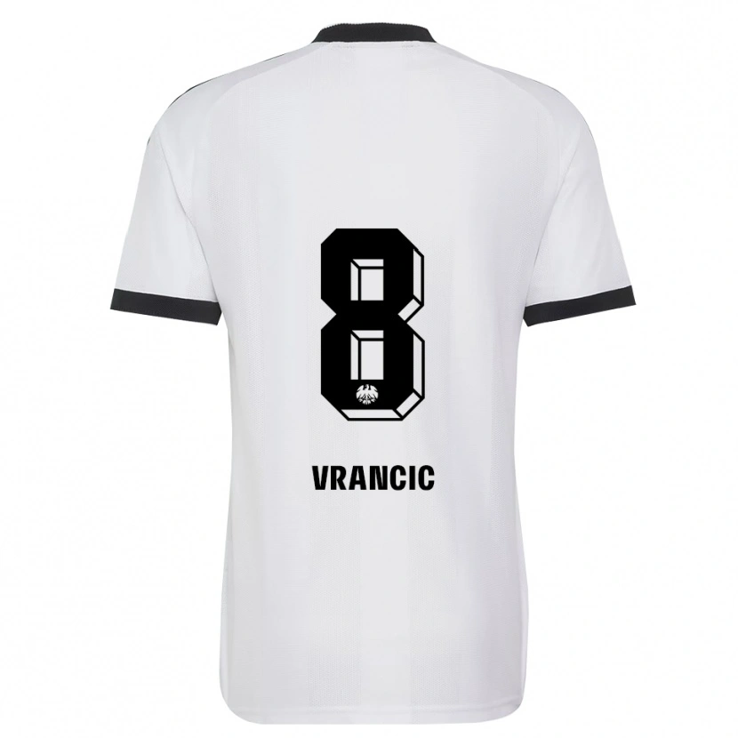 Danxen Uomo Maglia Mario Vrancic #8 Bianco Nero Kit Gara Away 2026/27 Maglietta