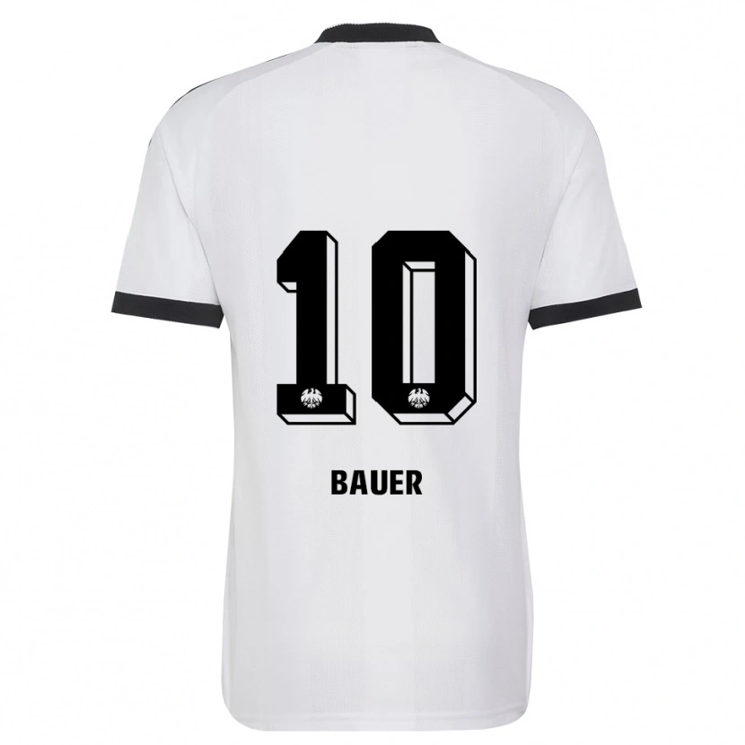 Danxen Uomo Maglia Jonas Bauer #10 Bianco Nero Kit Gara Away 2026/27 Maglietta