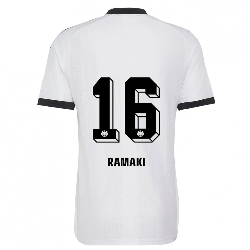 Danxen Uomo Maglia Davyd Ramaki #16 Bianco Nero Kit Gara Away 2026/27 Maglietta