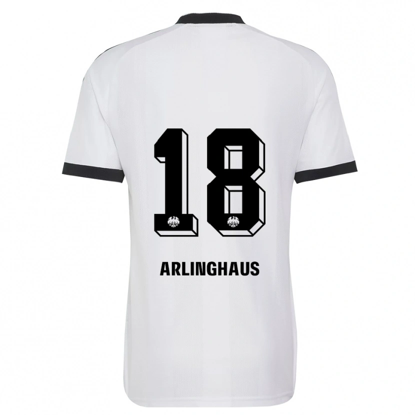Danxen Uomo Maglia Maximilian Arlinghaus #18 Bianco Nero Kit Gara Away 2026/27 Maglietta