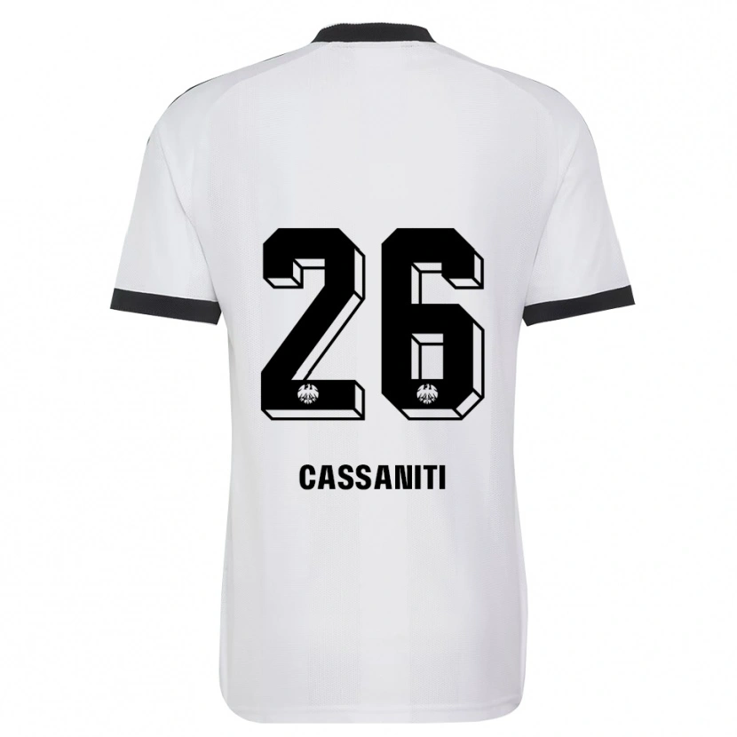 Danxen Uomo Maglia Nino Cassaniti #26 Bianco Nero Kit Gara Away 2026/27 Maglietta