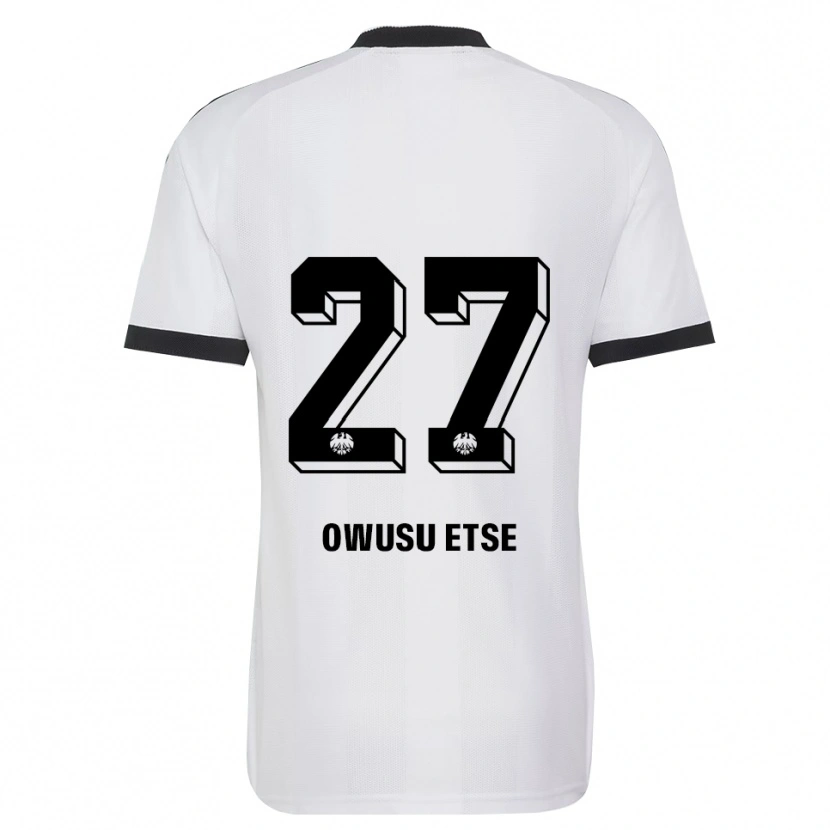 Danxen Uomo Maglia Collin Owusu Etse #27 Bianco Nero Kit Gara Away 2026/27 Maglietta