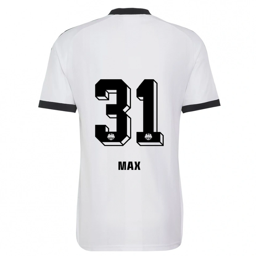 Danxen Uomo Maglia Philipp Max #31 Bianco Nero Kit Gara Away 2026/27 Maglietta