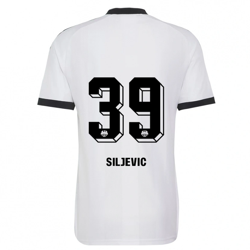 Danxen Uomo Maglia Amil Siljevic #39 Bianco Nero Kit Gara Away 2026/27 Maglietta