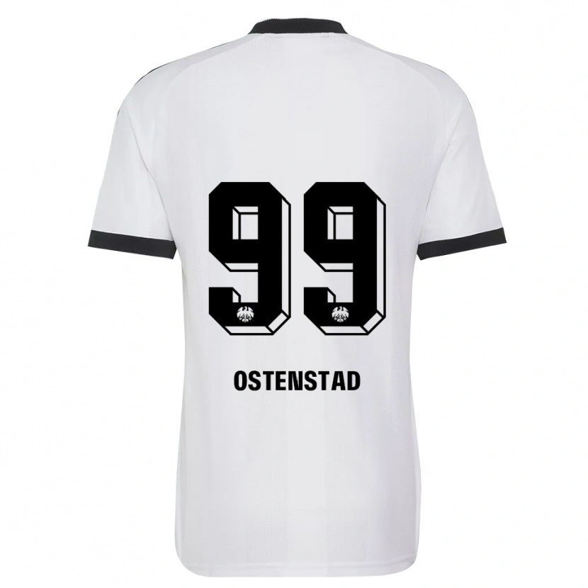Danxen Uomo Maglia Marthine Østenstad #99 Bianco Nero Kit Gara Away 2026/27 Maglietta